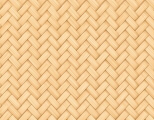 Naklejka premium A close-up view of a woven material with a herringbone pattern in a light brown color