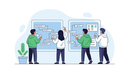 Teamwork and Planning: People Collaborating on a Project Board