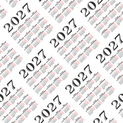 Seamless background with calendar for a year 2027.
