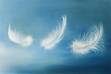 Obraz premium 青空に舞う白い羽