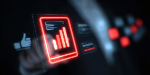 Naklejka premium trust and satisfaction emerge through interaction where review data increases score and thumb signals approval