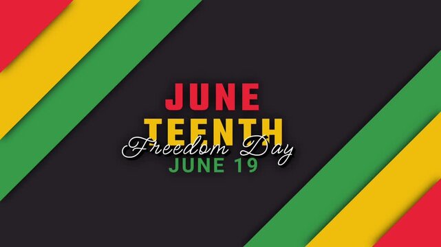 Juneteenth freedom day animated banner background design