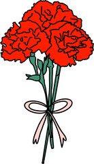 카네이션 꽃다발 빨간꽃