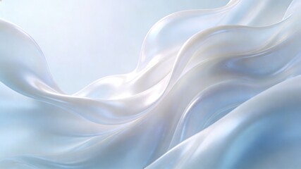 Obraz premium Elegant White Fabric Waves Abstract Background