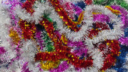 Colorful Christmas Tinsel Texture