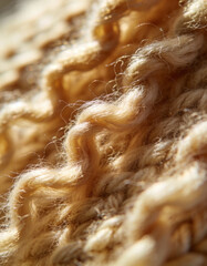 Extreme Macro of Soft Wool Fibers Illuminated by Diffused Daylight, Rich Tactile Texture, Cozy Emotional Atmosphere, Premium Abstract Textile Background with Warm and Inviting Sensory Feel