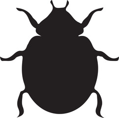 Bug in silhouette white background.