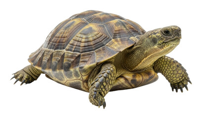 Turtle walking in natural habitat wildlife scene isolated on transparent background