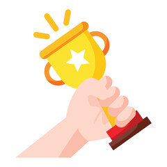 Hand and trophy icon design
