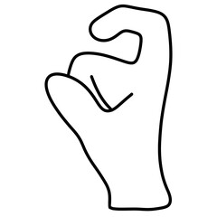 Obraz premium Minimal Thumbs Down Hand Gesture Icon in Black and White Line Art