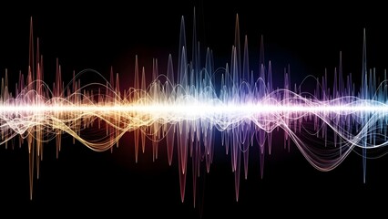 Colorful sound wave in dark background