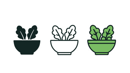 Fototapeta premium Three colorful bowls of fresh vegetables on a white background
