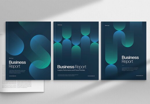 Brochure Cover Template in Modern Creative Abstract Style for Annual Report & Company Profile Layout