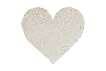 Fototapeta premium Handmade textured paper heart cutout shape, isolated on transparent background