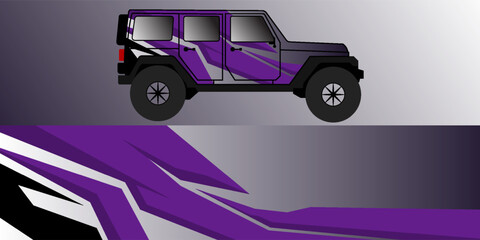 Racing car graphic. Truck wrapping background. Vehicle branding vector design. Transport race auto, sport and speed cab, trunk automobile illustration
