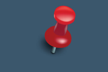 Realistic 3D push pin and paper pin vector, suitable for office boards, notices, reminders, and stationery-related designs.