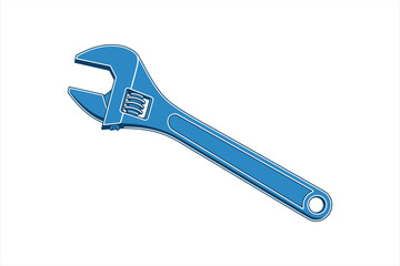 Obraz premium Adjustable wrench tool illustration