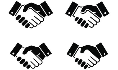 Fototapeta premium Handshake agreement partnership icons in black design 
