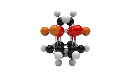 3D molecular model of adamantane derivative with bromine and chlorine substituents