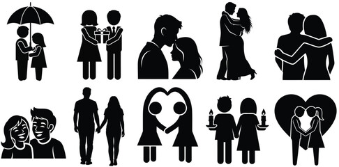 Romantic Protection and Togetherness Silhouette Set