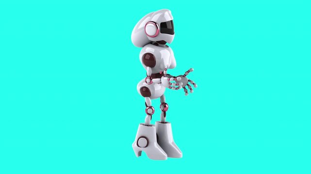 Fun 3D cartoon robot talking (with alpha channel)