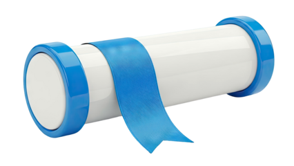 Rolled Certificate with Blue Ribbon and Caps