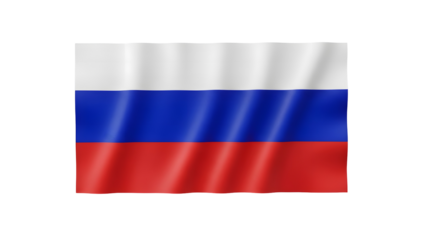 Russian flag isolated on transparent background