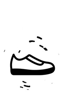 Minimalist shoe illustration on white background for commercial design