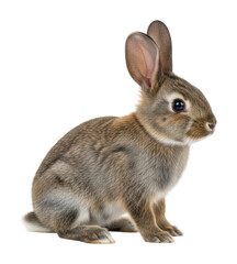 Obraz premium Playful rabbit in a natural wildlife outdoors isolated on transparent background