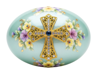 Easter egg decoration decorative item elegant design isolated on transparent background