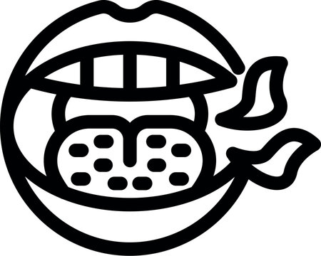 Open mouth showing dry tongue symptom of dehydration causing bad breath or halitosis