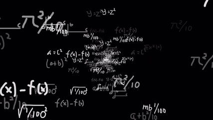 Math equations motion overlay animation with symbols and graphs hand draw 4k  - Powered by Adobe