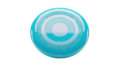 Turquoise Flying Disc on White Background