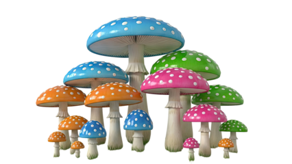 Colorful Polka Dot Mushroom Collection