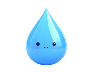 Smiling Cartoon Water Drop Character Illustration.