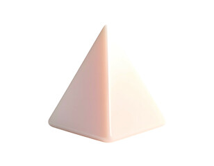 White Geometric Pyramid Object on White Background.