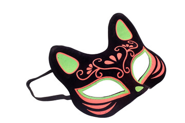 black and orange fox mask