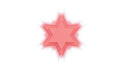 Obraz premium Layered Pink Star Over White Background
