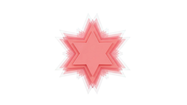 Layered Pink Star Over White Background - Powered by Adobe