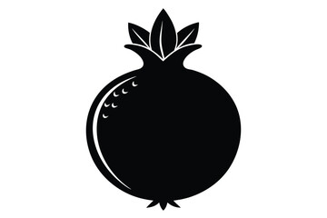 pomegranate silhouette line art vector illustration