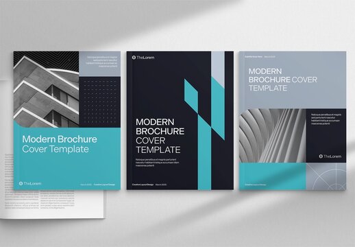 Modern Brochure Cover Template Design & Front Page Layout for Whitepaper Report & Company Profiles