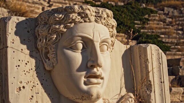 Ancient stone carvings in Patara's ancient theater provide historical insight