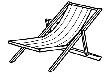 Fototapeta premium beach chair silhouette line art vector illustration