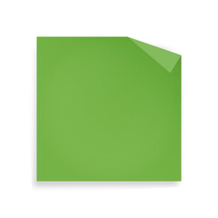 Green Sticky Note with Folded Corner