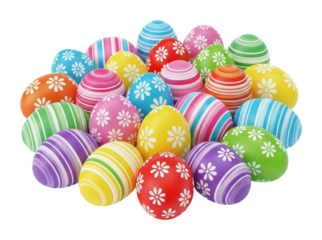 Colorful easter eggs display celebration festive isolated on transparent background
