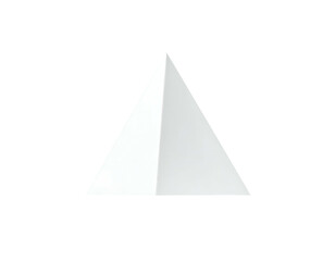 Simple White Triangle Shape Icon Symbol.