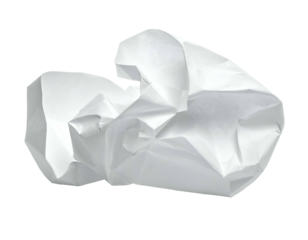 Crumpled White Paper Ball Closeup.