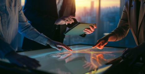  team of managers working in the office