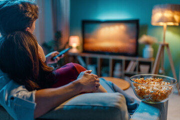 Couple watching TV
