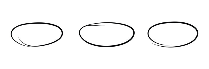 Hand drawn, pen draw green circle. Highlight green circle. Line art for marking text, number, note. vector illustration eps 10 .